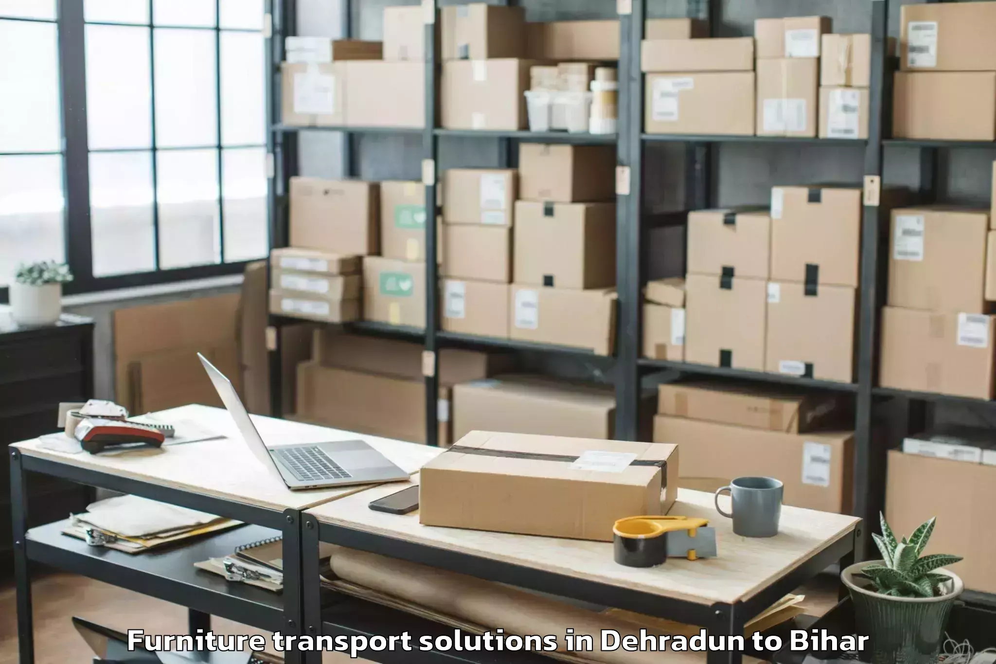 Comprehensive Dehradun to Belaganj Furniture Transport Solutions